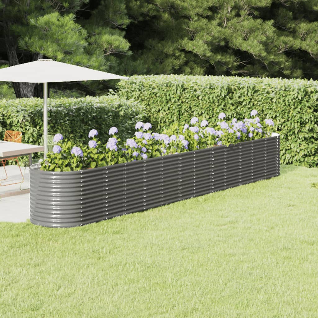 Jardinera Arriate Acero Recubrimiento Polvo Gris 512x80x68 Cm_1