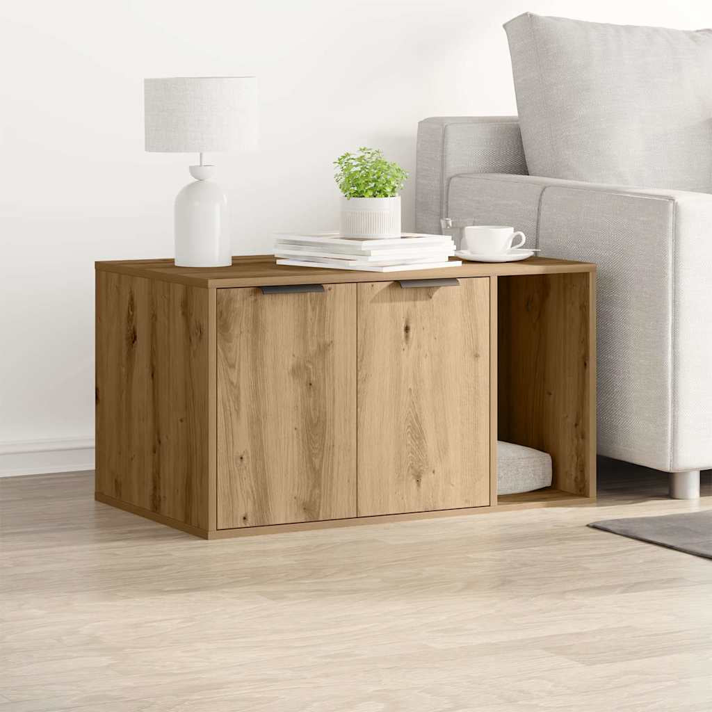 Vidaxl Mueble Arenero Para Gatos Madera Roble Artisian 80x50x45 Cm_1