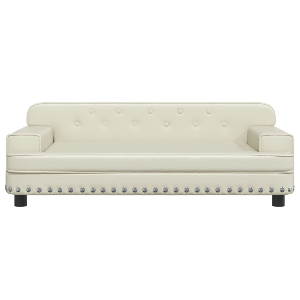 Cama Para Perros De Cuero Sintético Crema 90x53x30 Cm / Vetonek_2