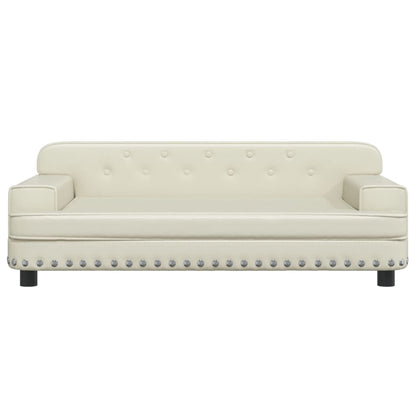 Cama Para Perros De Cuero Sintético Crema 90x53x30 Cm / Vetonek_2