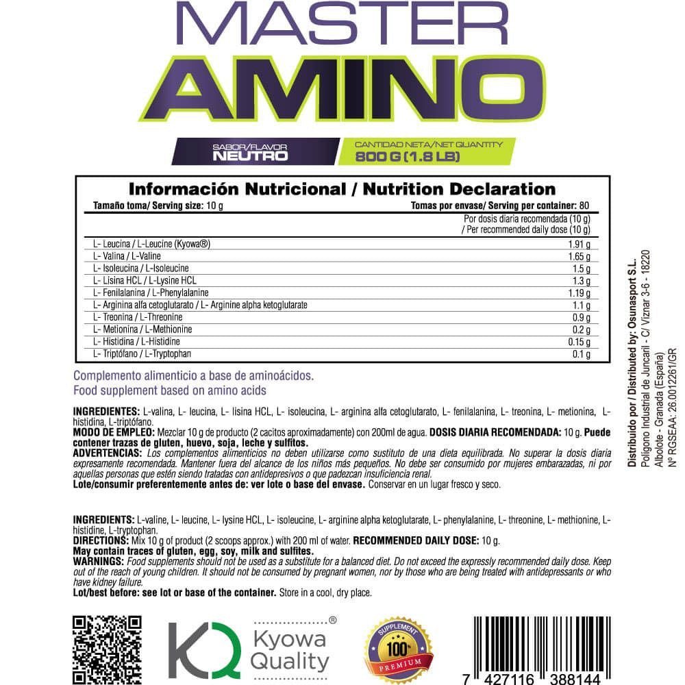 Master Amino - 800g - Neutro - Aumenta La Masa Muscular - Masmusculo_4