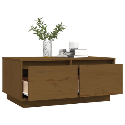 Mesa De Centro Madera Maciza De Pino Marrón Miel 80x50x35 Cm_3