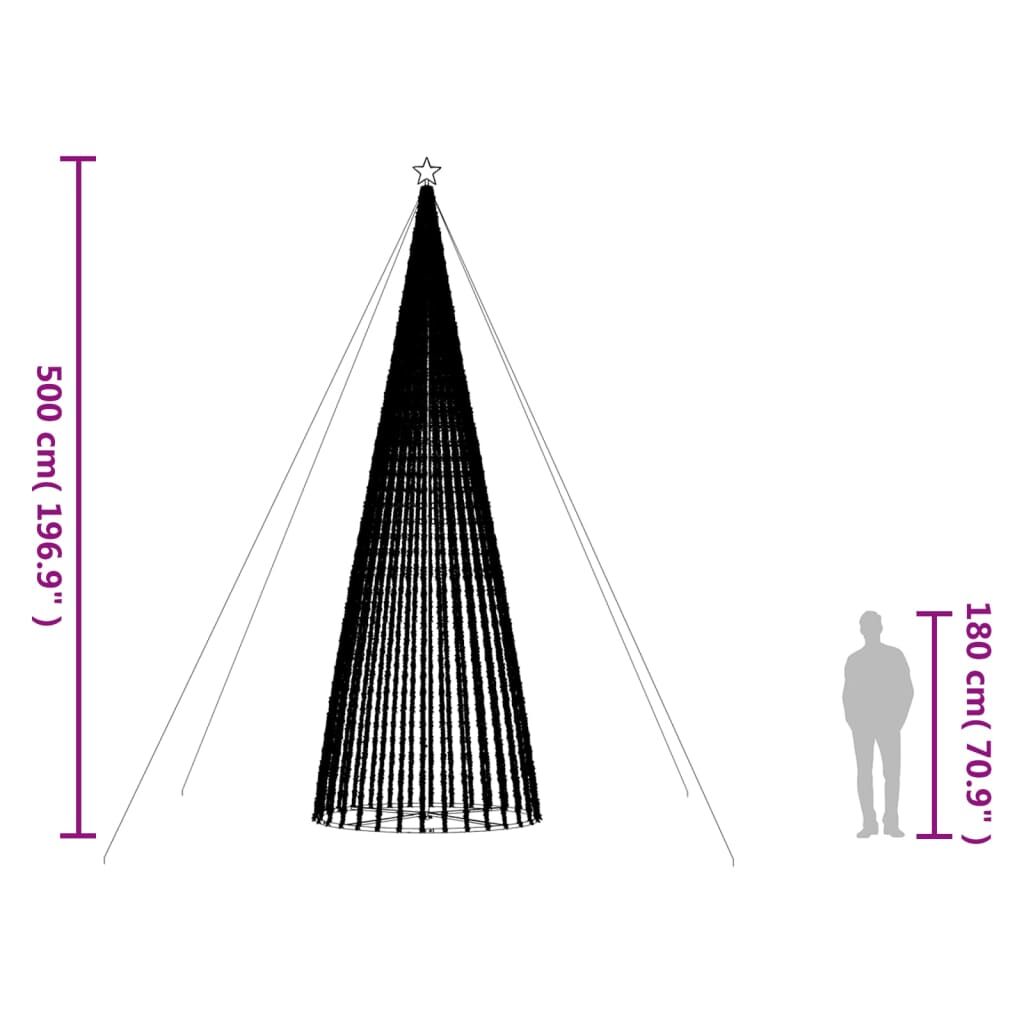 Vidaxl Árbol De Navidad Led 1544 Leds Blanco Cálido 500 Cm_2