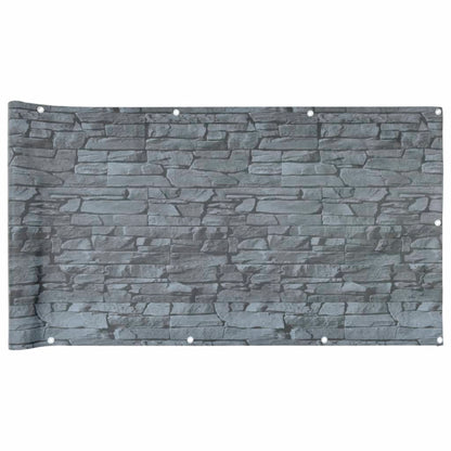 Pantalla De Privacidad De Balcón Pvc Look Piedra Gris 600x90 Cm / Vetonek_5