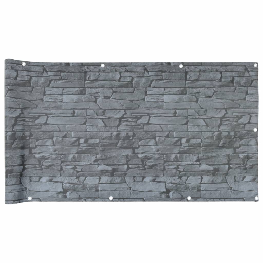 Pantalla De Privacidad De Balcón Pvc Look Piedra Gris 600x120cm / Vetonek_2