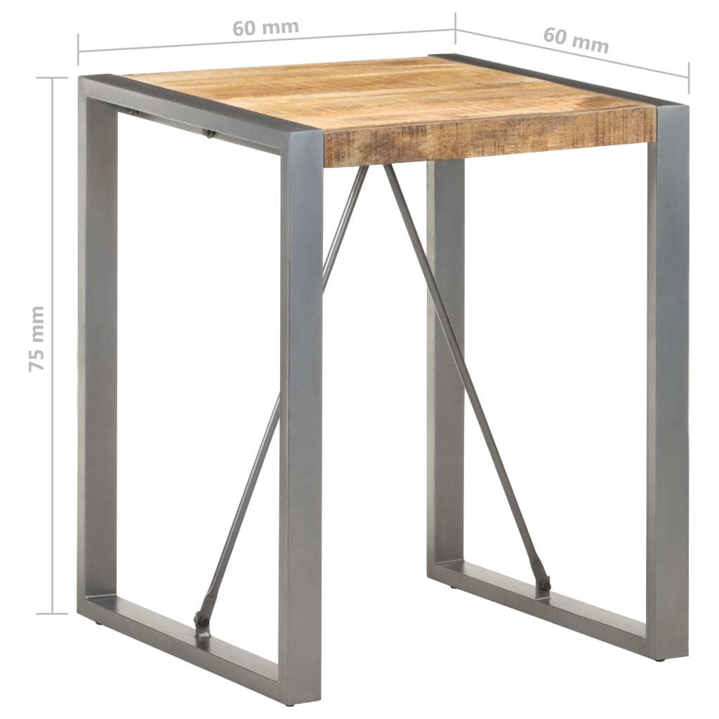 Mesa De Comedor Madera Maciza De Mango Rugosa 60x60x75 Cm_3
