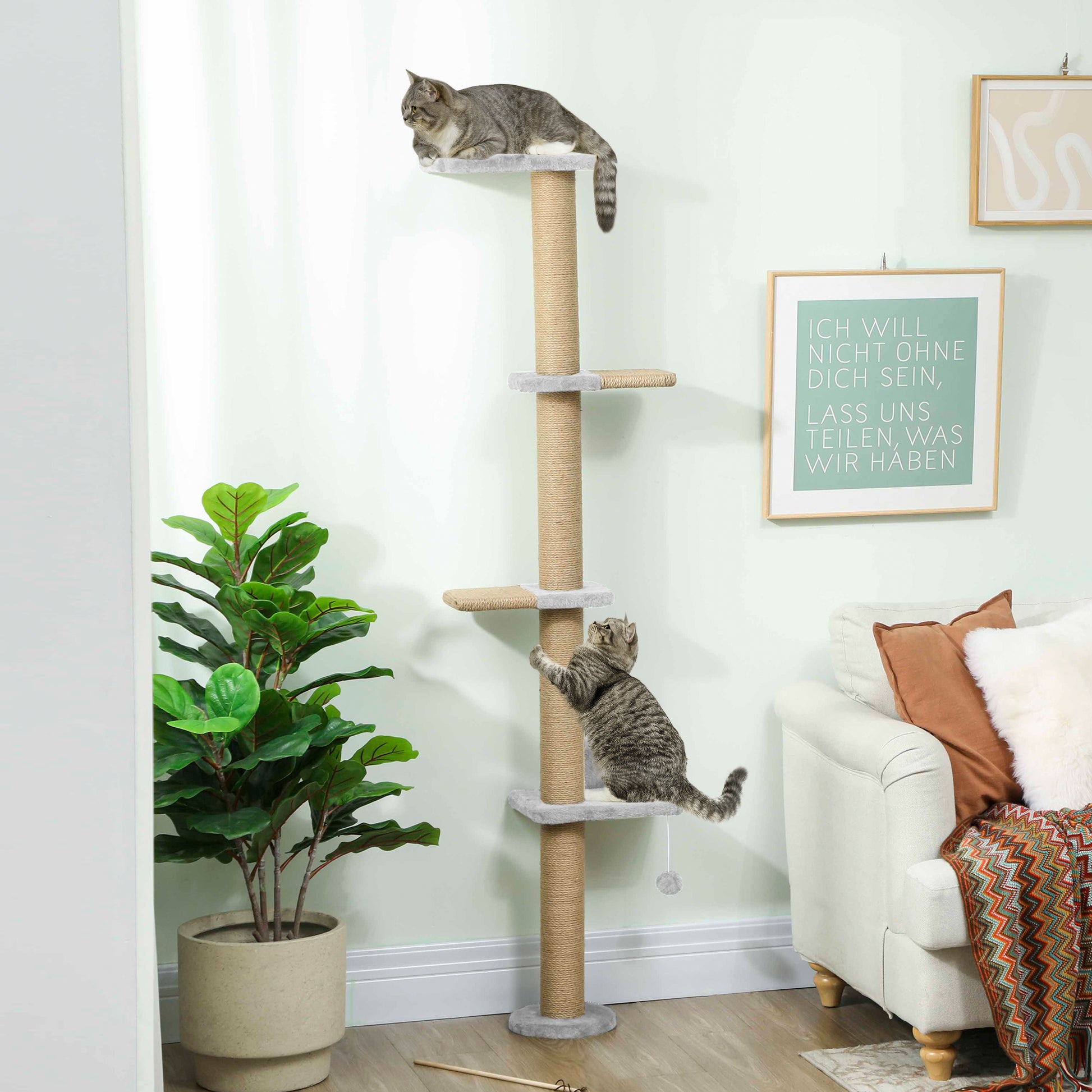 Pawhut Árbol Para Gatos De Pared De 5 Niveles_1