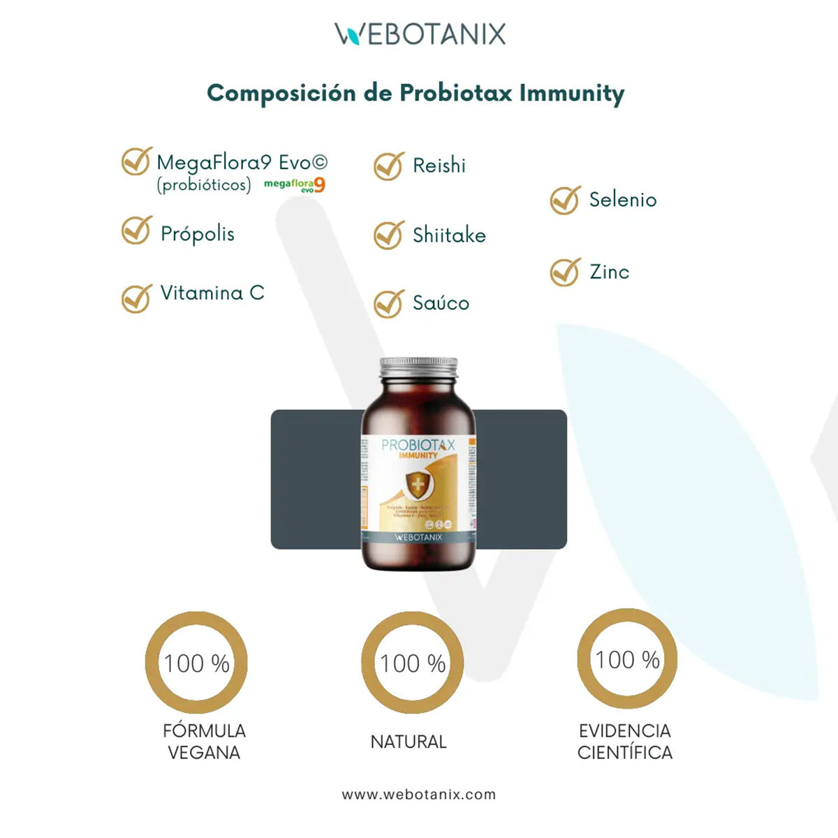 Probiotax Immunity Defensas WeBotanix 45 cápsulas
