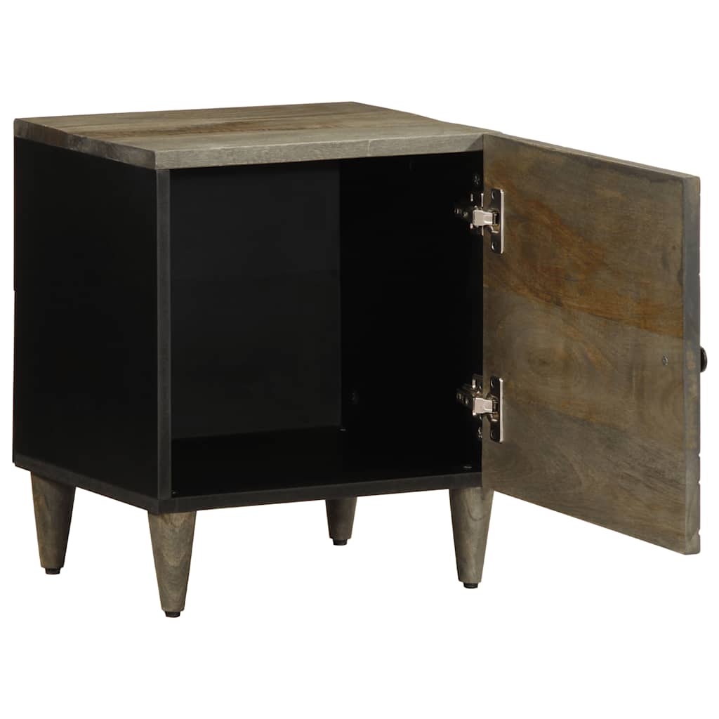 Mesitas Noche 2 Uds Madera Maciza Mango Gris Claro 40x33x46 Cm_1