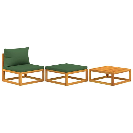 Vidaxl Set De Muebles Para Jardín 3 Piezas Con Cojines Madera Acacia_0