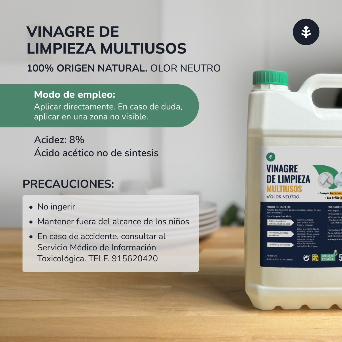 Pack 3x Vinagre Blanco de Limpieza Planeta Huerto 5 L