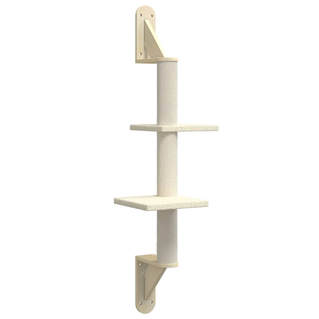 Árbol Rascador Para Gatos De Pared Crema 108 Cm_0