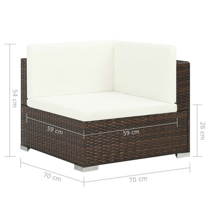 Vidaxl Set Muebles De Jardín 6 Piezas Y Cojines Ratán Sintético Marrón_2