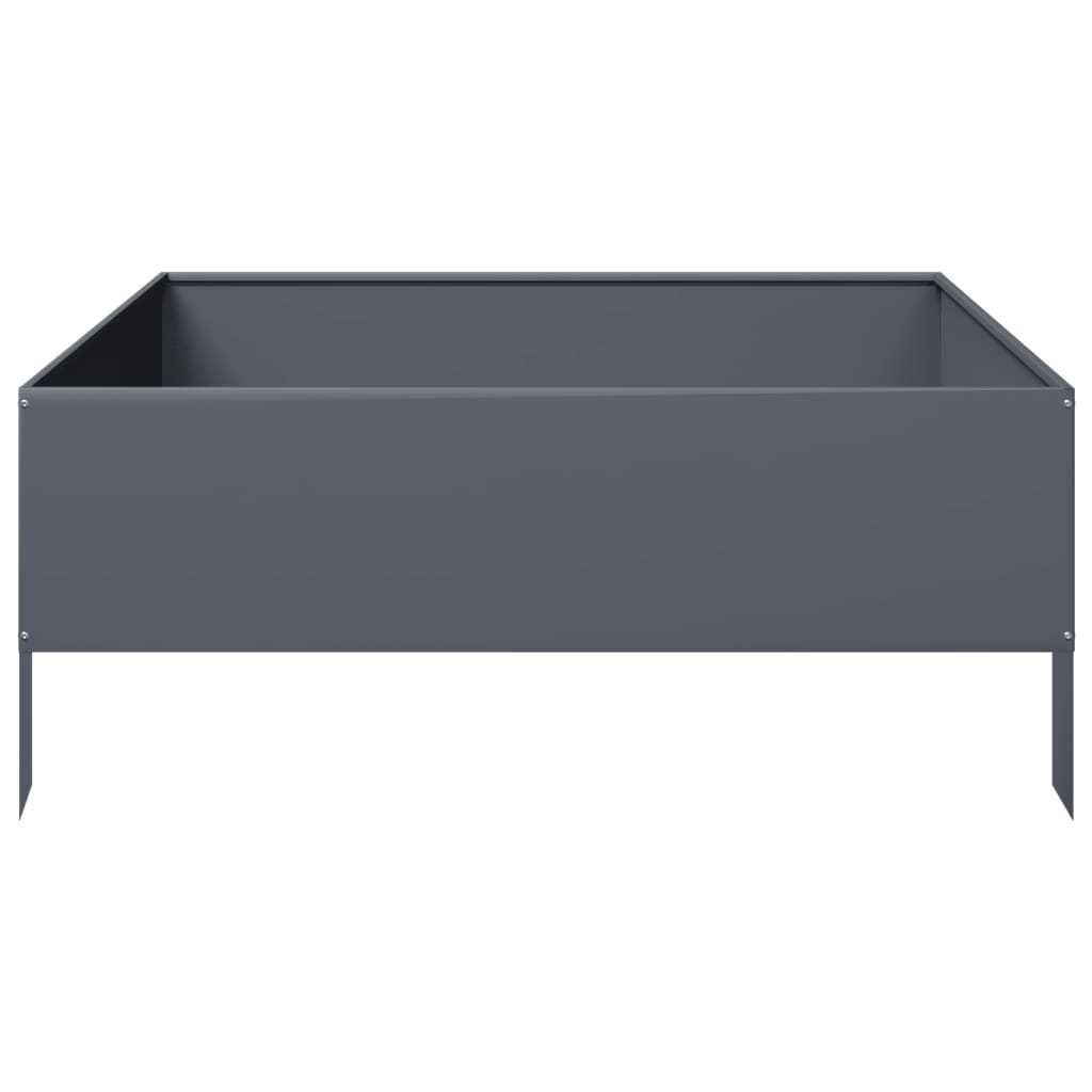 Arriate De Acero Gris Antracita 100x100x25 Cm_4