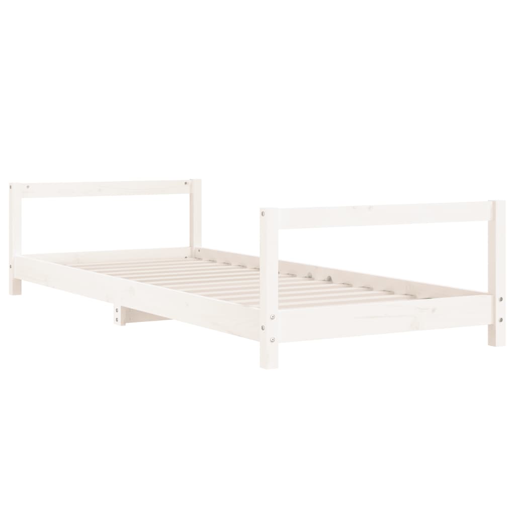 Estructura De Cama Para Niños Madera De Pino Blanco 90x200 Cm / Vetonek_3
