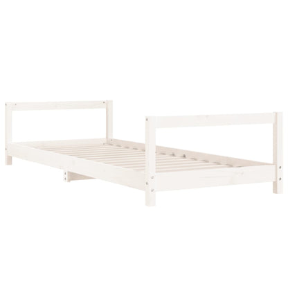 Estructura De Cama Para Niños Madera De Pino Blanco 90x200 Cm / Vetonek_3