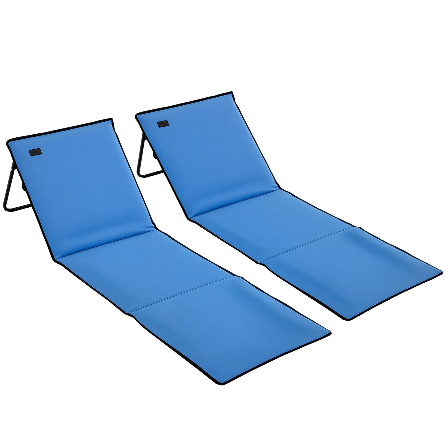 Outsunny Conjunto De 2 Esterillas De Playa Plegable 142x51x40 Cm Azul_0
