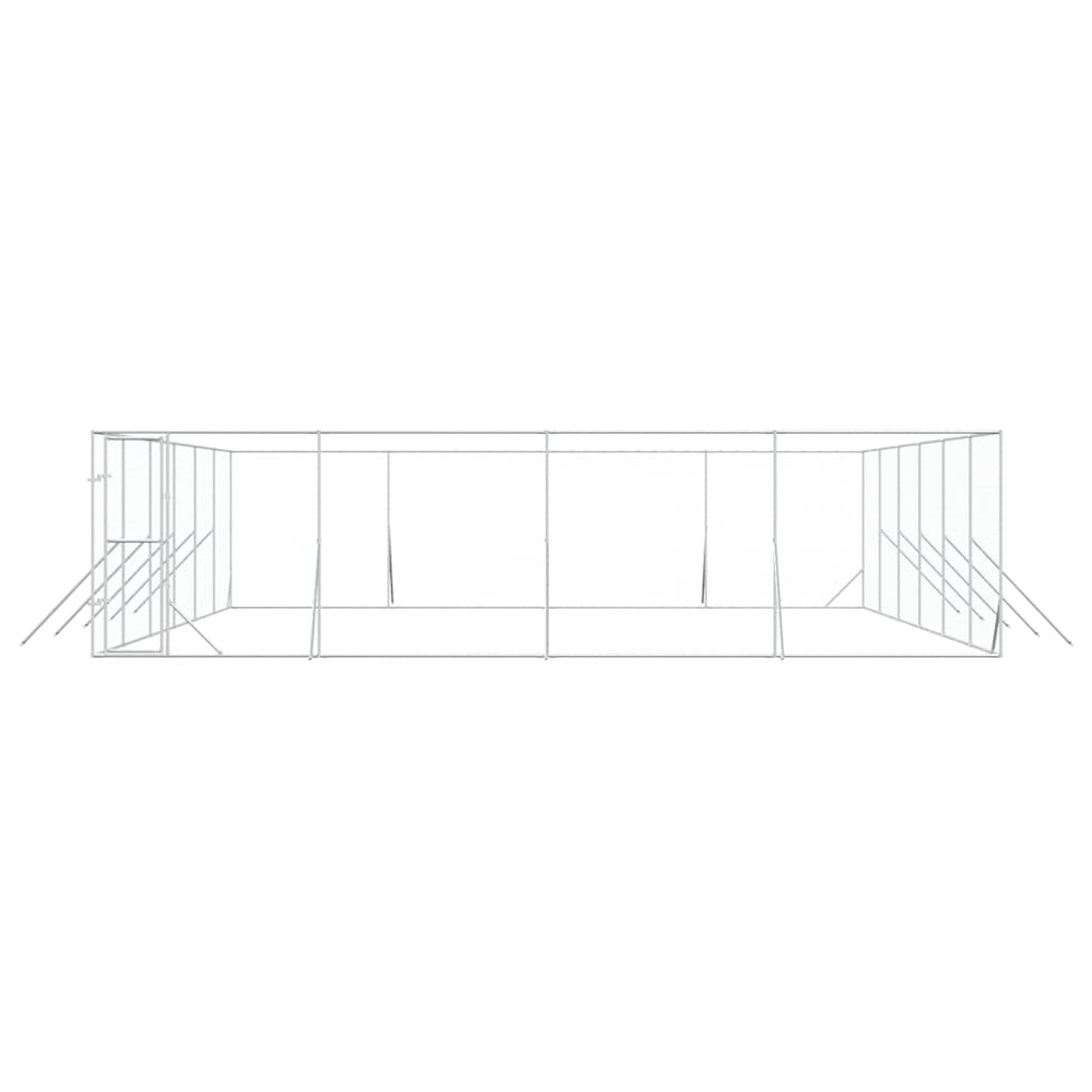 Perrera De Exterior Acero Galvanizado Plateado 8x12x2 M_4