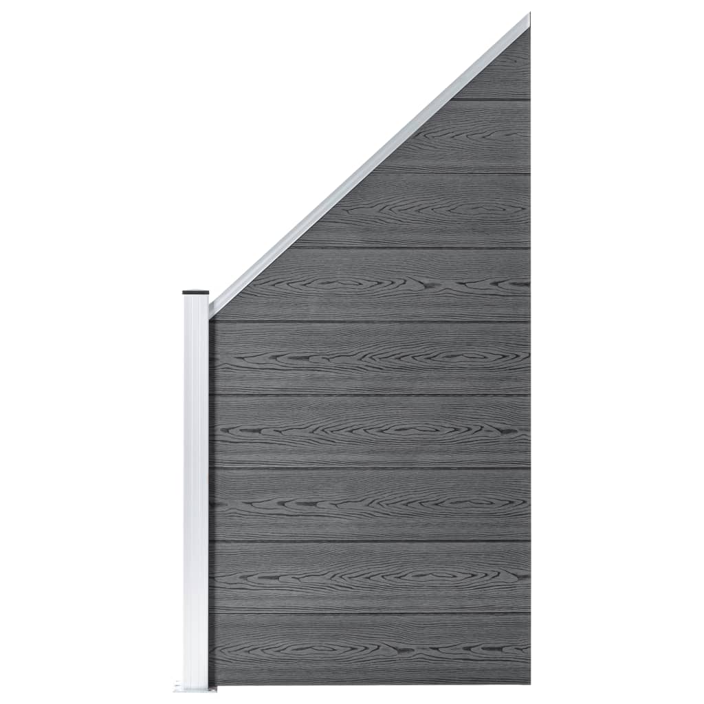 Set De Vallas 2 Cuadradas + 1 Oblicua Wpc Gris 446x186 Cm / Vetonek_4