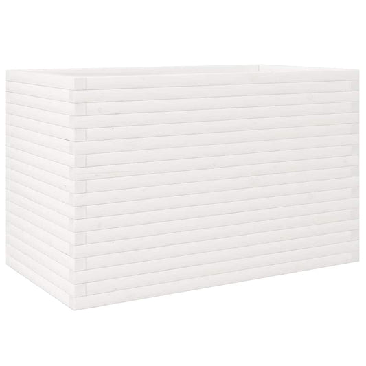 Jardinera Madera Maciza De Pino Blanco 110x60x68,5 Cm_0