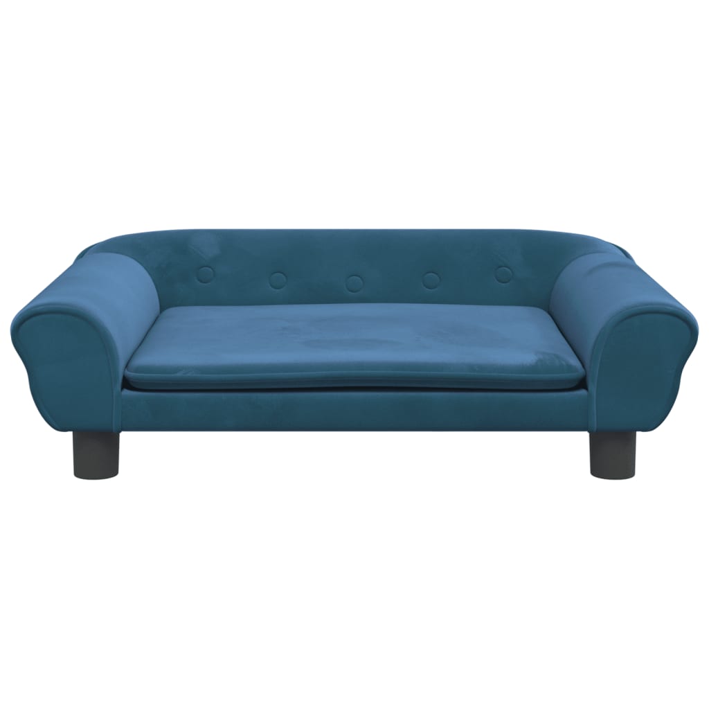 Cama Para Perros De Terciopelo Azul 70x48x22 Cm / Vetonek_5