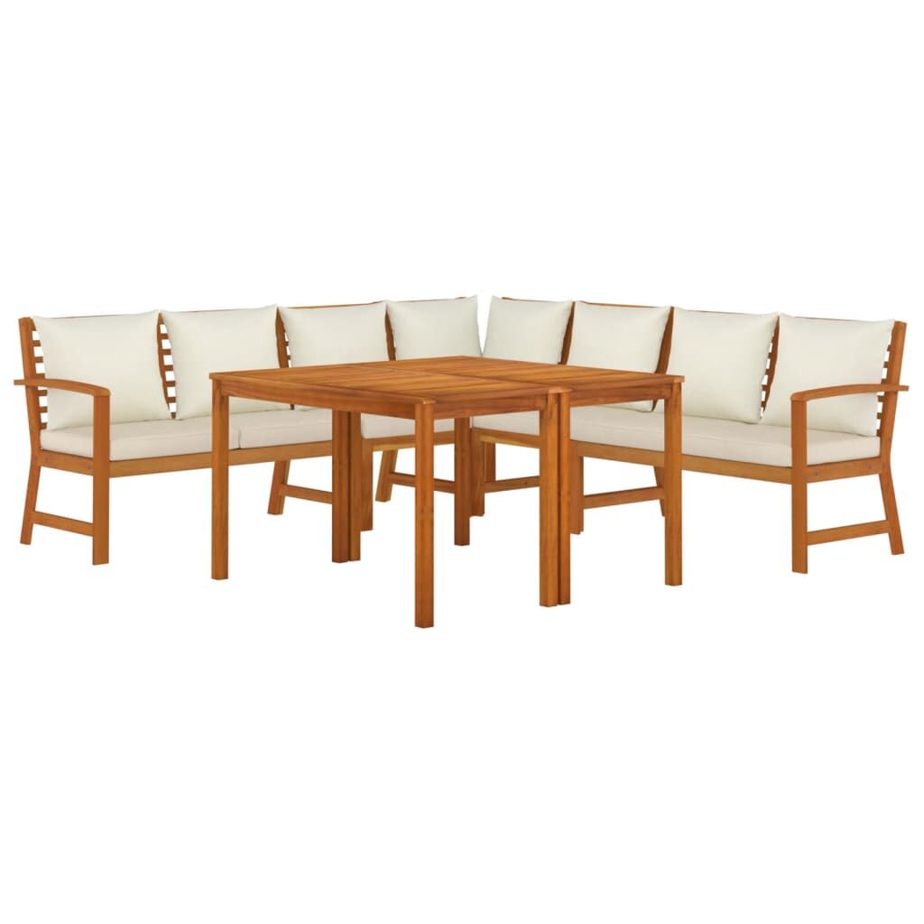 Vidaxl Juego Comedor Jardín Y Cojines 7 Piezas Madera Maciza Acacia_0