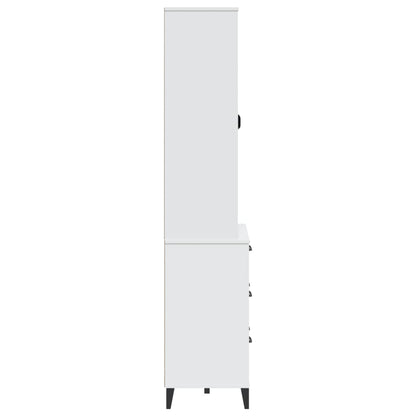 Aparador Alto Viken Madera Maciza De Pino Blanco 80x40x190 Cm / Vetonek_0