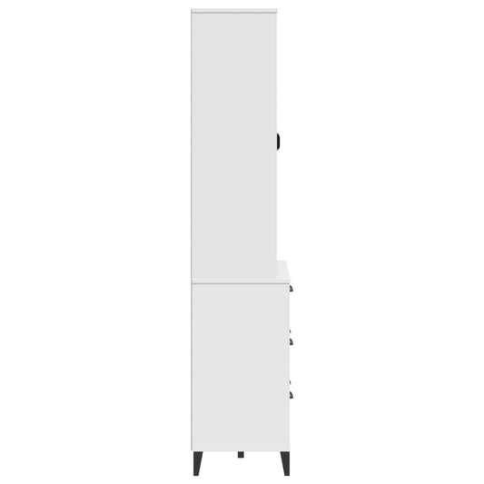 Aparador Alto Viken Madera Maciza De Pino Blanco 80x40x190 Cm / Vetonek_0