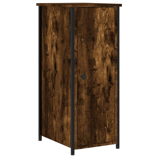Mesita De Noche Madera De Ingeniería Roble Ahumado 32x42x80 Cm_0