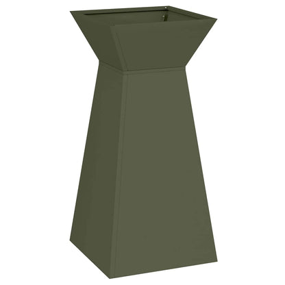 Maceta Pilar Verde Oliva 35 X 35 X 73 Cm Acero Laminado En Frío_0