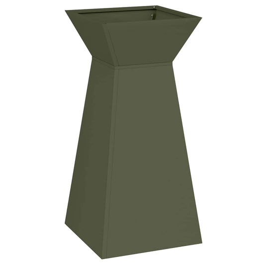 Maceta Pilar Verde Oliva 35 X 35 X 73 Cm Acero Laminado En Frío_0