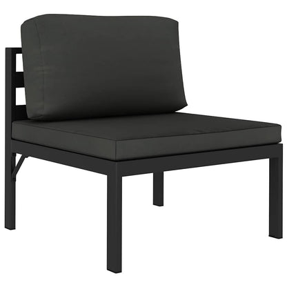 Vidaxl Set Muebles De Jardín 6 Pzas Y Cojines Aluminio Gris Antracita_3