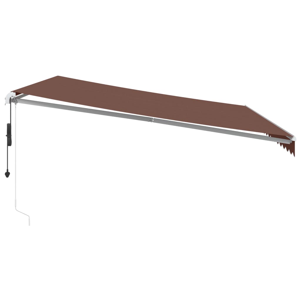 Toldo Retráctil Automático Con Luces Led Marrón 450x350 Cm_4