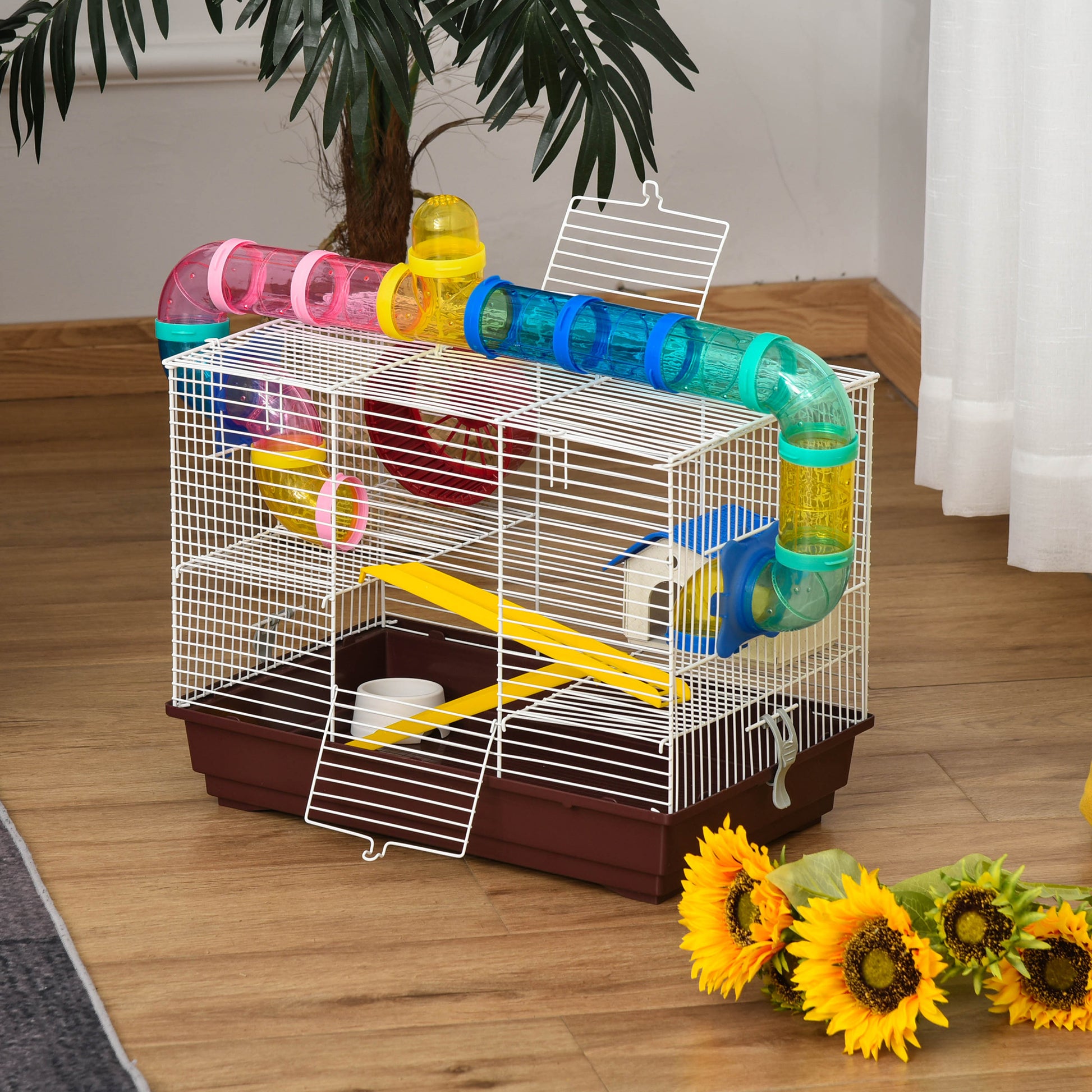 Pawhut Jaula Para Hámster Accesorios Incluidos Casa Para Roedores Pvc Metal_1