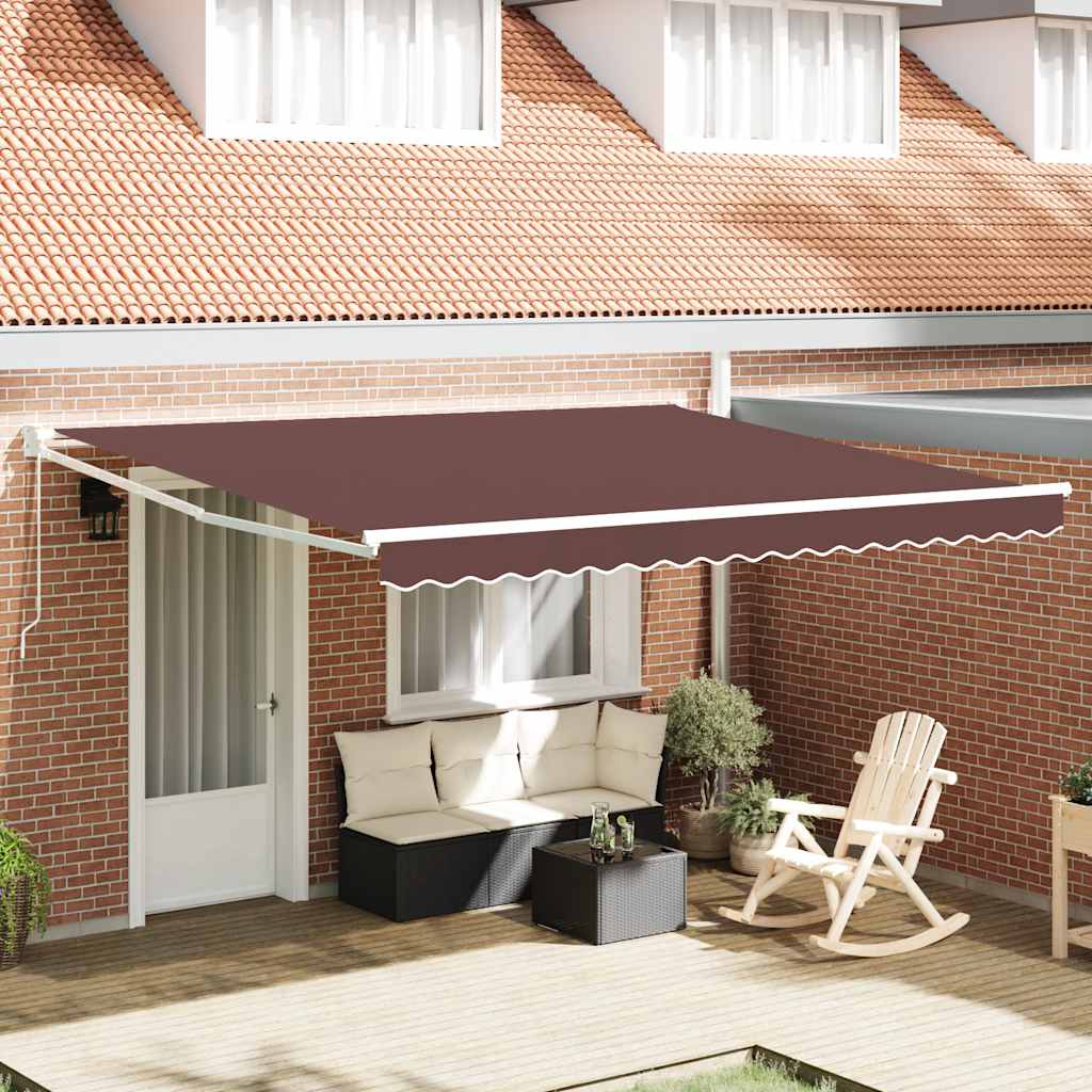 Toldo Retráctil Manual Marrón 400x300 Cm_1