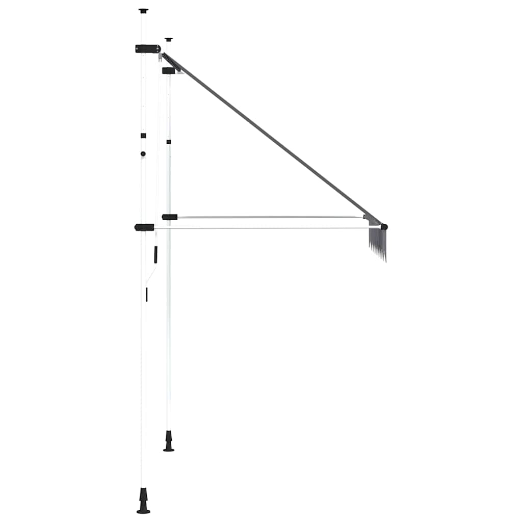 Toldo Manual Retráctil 200 Cm Azul Y Blanco A Rayas_3
