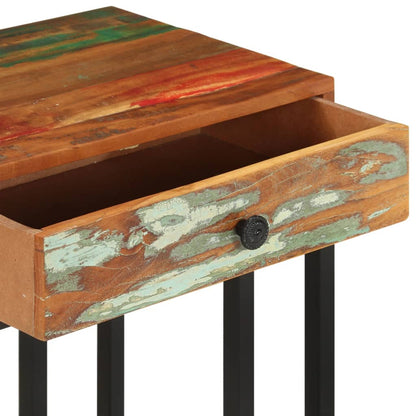 Mesa Auxiliar Forma De U Madera Maciza Reciclada 45x30x61 Cm_4