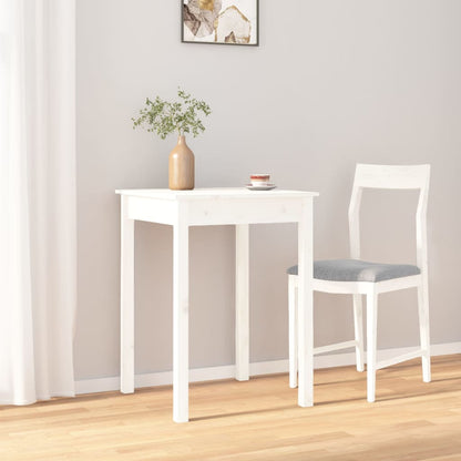 Mesa De Comedor Madera Maciza De Pino Blanca 55x55x75 Cm_3