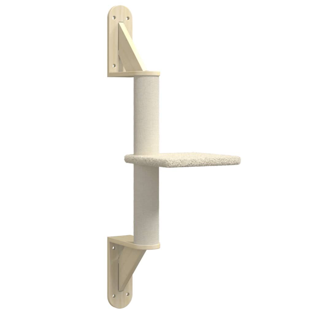 Vidaxl Árbol Rascador Para Gatos De Pared Crema 85,5 Cm_0
