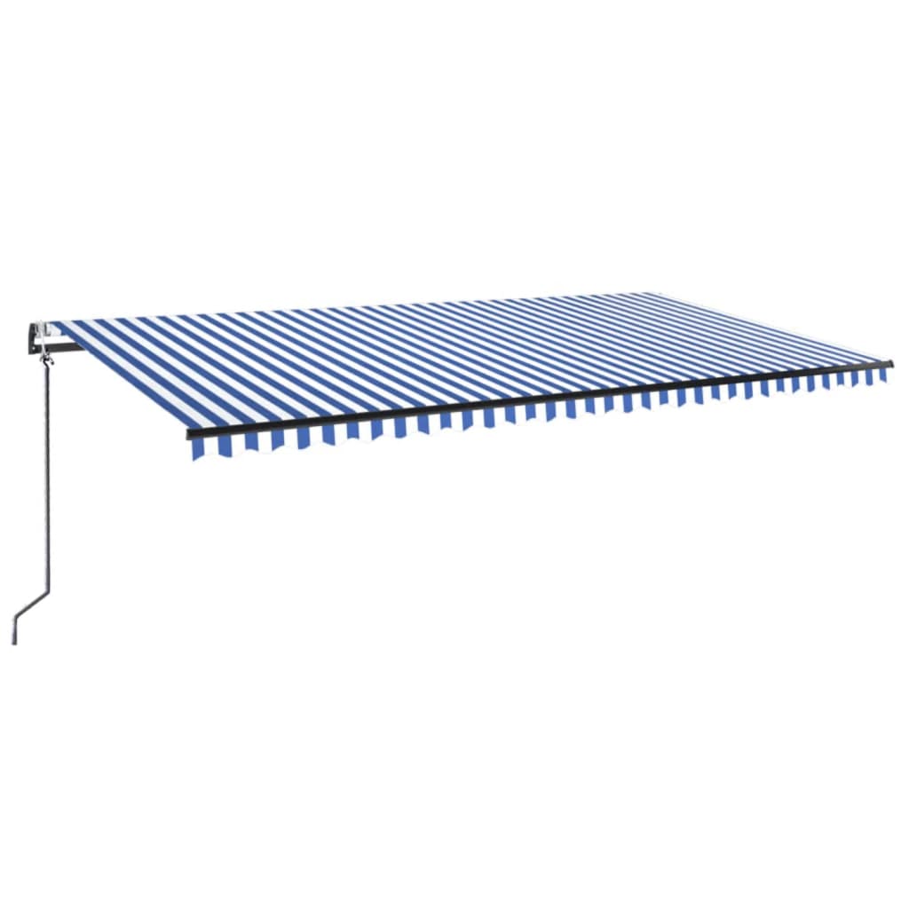 Toldo Automático Led Sensor De Viento Azul Y Blanco 600x300 Cm_0