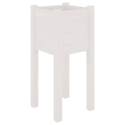 Jardineras 2 Uds Madera Maciza De Pino Blanco 31x31x70 Cm_3