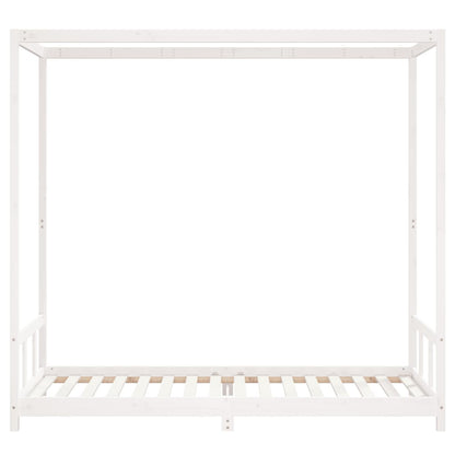 Estructura De Cama Para Niños Madera De Pino Blanco 90x200 Cm / Vetonek_4