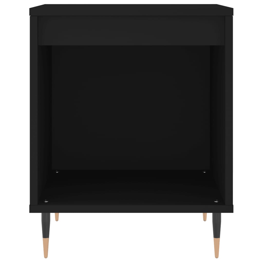 Mesita De Noche Madera De Ingeniería Negro 40x35x50 Cm_2
