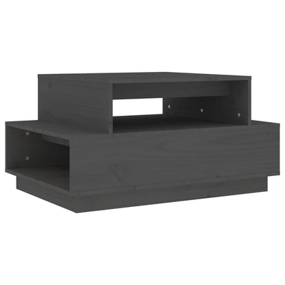 Mesa De Centro Madera Maciza De Pino Gris 80x55x40,5 Cm_0