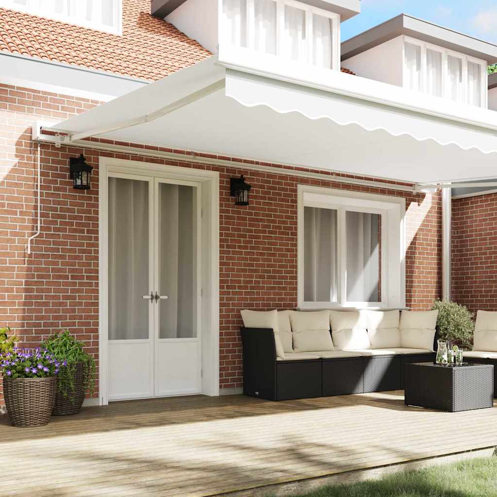Toldo Retráctil Blanco 500 X 300 Cm Lona Y Aluminio_2