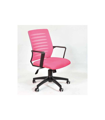 Silla Despacho De Diseño Moderno Giratoria Elevable Acabado Rosa, 58cm(ancho) 89/99cm(altura) 64cm(fondo)_3