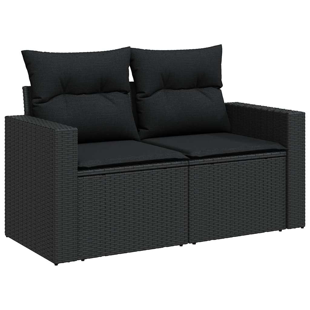 Set De Sofás De Jardín Con Cojines 9 Pzas Ratán Sintético Negro / Vetonek_5