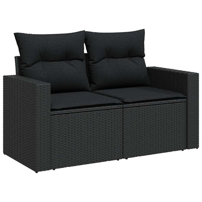 Set De Sofás De Jardín Con Cojines 9 Pzas Ratán Sintético Negro / Vetonek_5