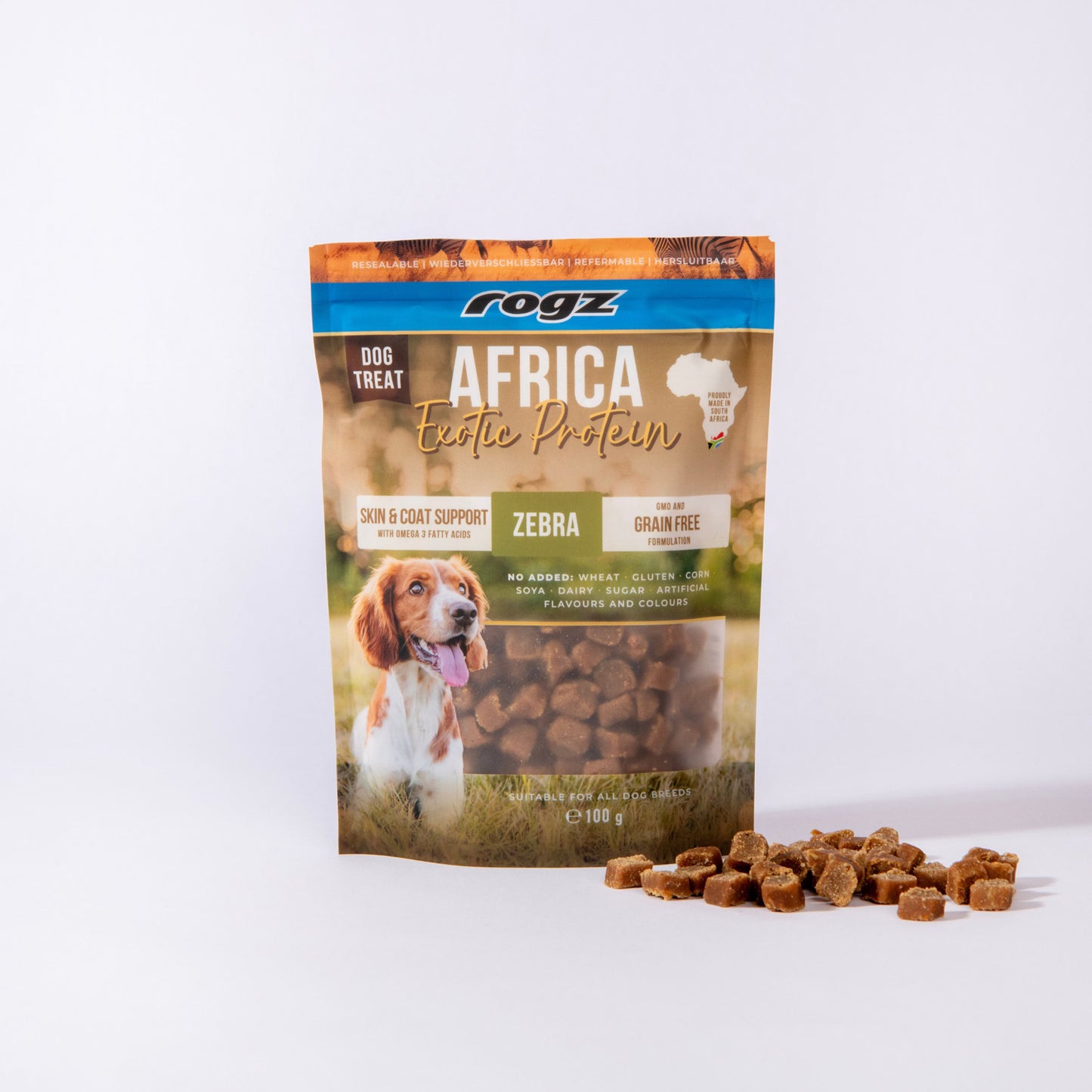 Rogz Snack Piel Y Pelo Para Perros De Cebra 6x100g Con Omega 3 Y 6_1
