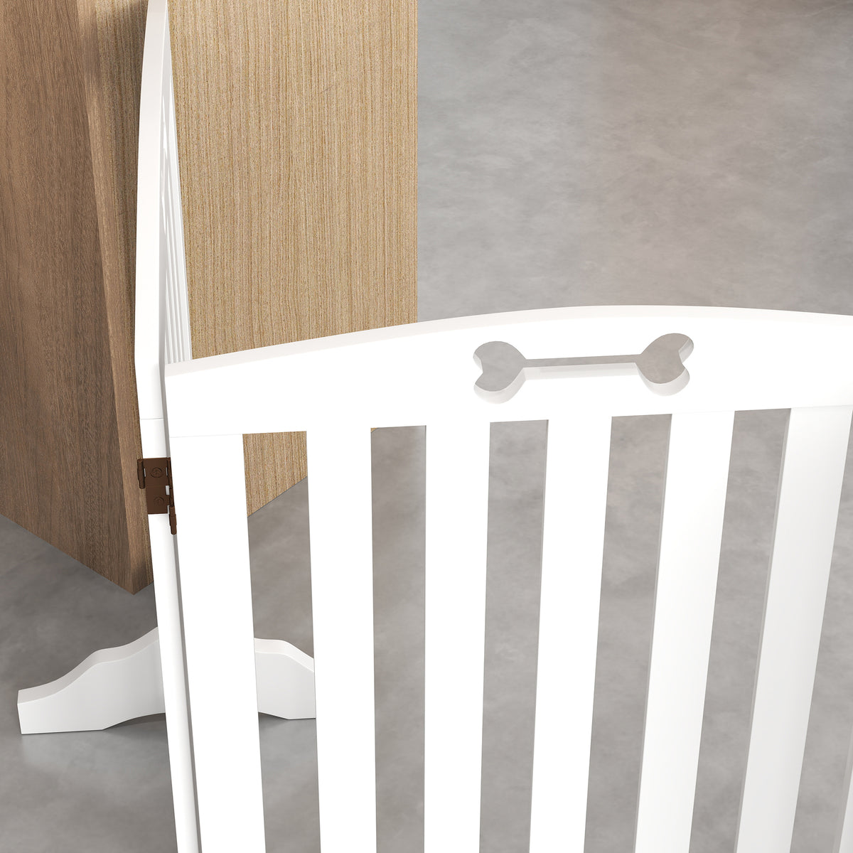 Pawhut Barrera De Seguridad Para Perros Plegable Con Pies Extraíbles Blanco_3